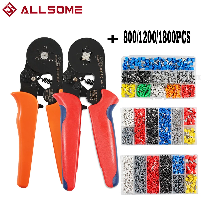 1800 PCS Wire Ferrules with Crimpers HOT Ferrule Crimping Tools Wire Pliers 