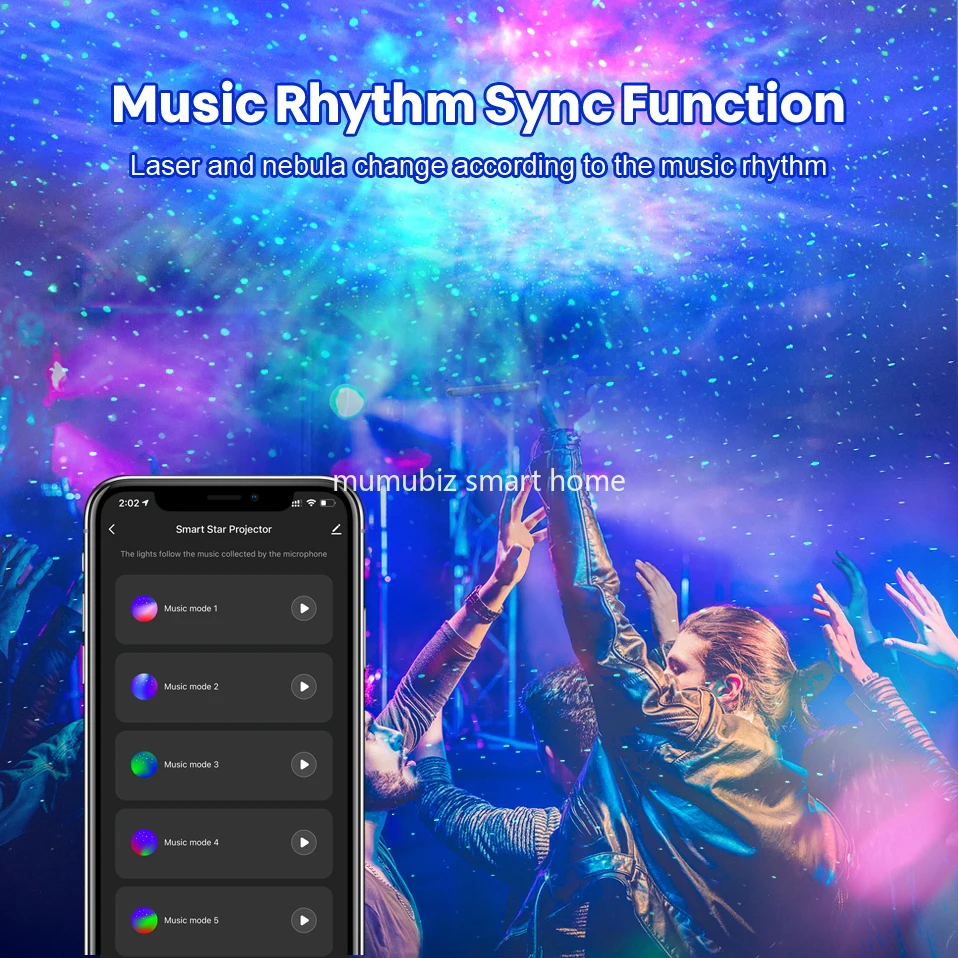 Controle sem Fio com Música Controle de Voz Novo Atualizado Inteligente Estrela Projecter Tuya App Ritmo Sycn Nebulosa Projetor Via Alexa - Image 2