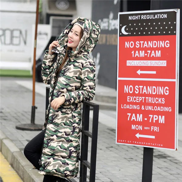 camouflage green Ватная хлопковая куртка для женщин, новое зимнее пальто для женщин, модные теплые парки с капюшоном, женский пуховик, повседневное пальто размера плюс 3XL C2391 - Цвет: camouflage green