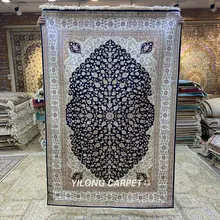 YILONG 4'x6' Hereke шелковый ковер синий для гостиной Vantage ковер персидский Тебриз шелковые ковры(HF311B