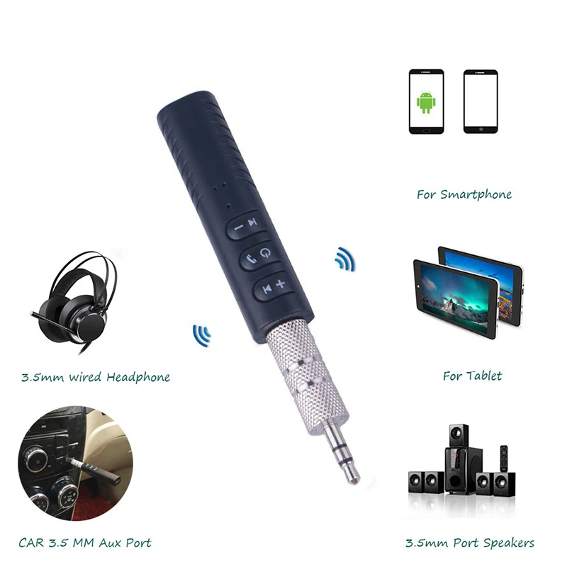 Mini 3.5mm Jack AUX Bluetooth Compatible Car Kit Music Audio Receiver Adapter AUX for Speaker