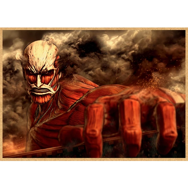 Attack on Titan Anime Poster Decor For Home Posters Room Wall Pictur Kraft Paper Retro And Prints Art Bar Cafe Stickers 47