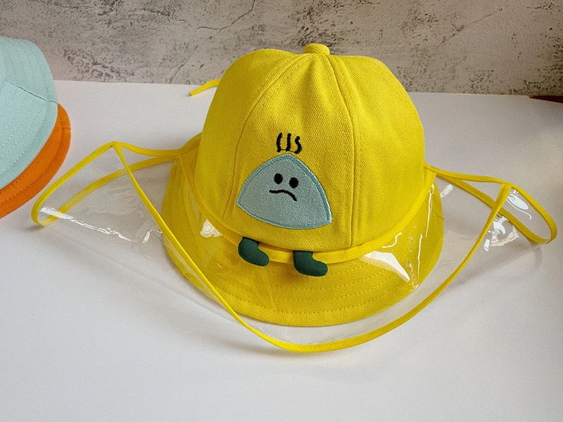 

2-7 Year Children Detachable Protective Cap Anti-fog Saliva Hat Windproof Kids Fisherman's Cap with TPU Face Sask