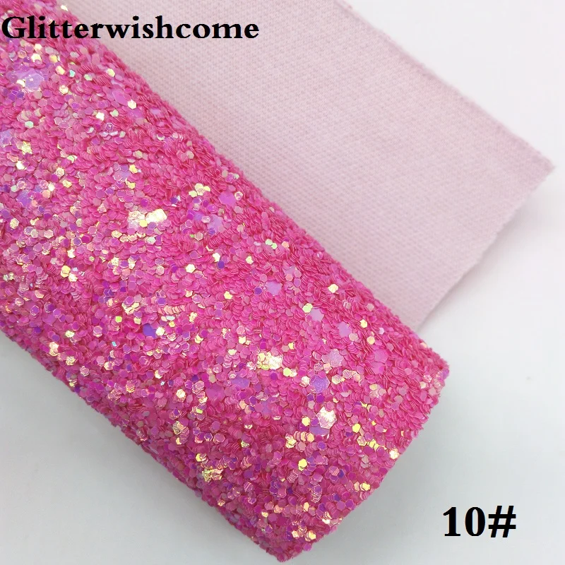 Синтетическая кожа Glitterwishcome 21 х29 см Размер A4 крупная блестящая винил для бантов