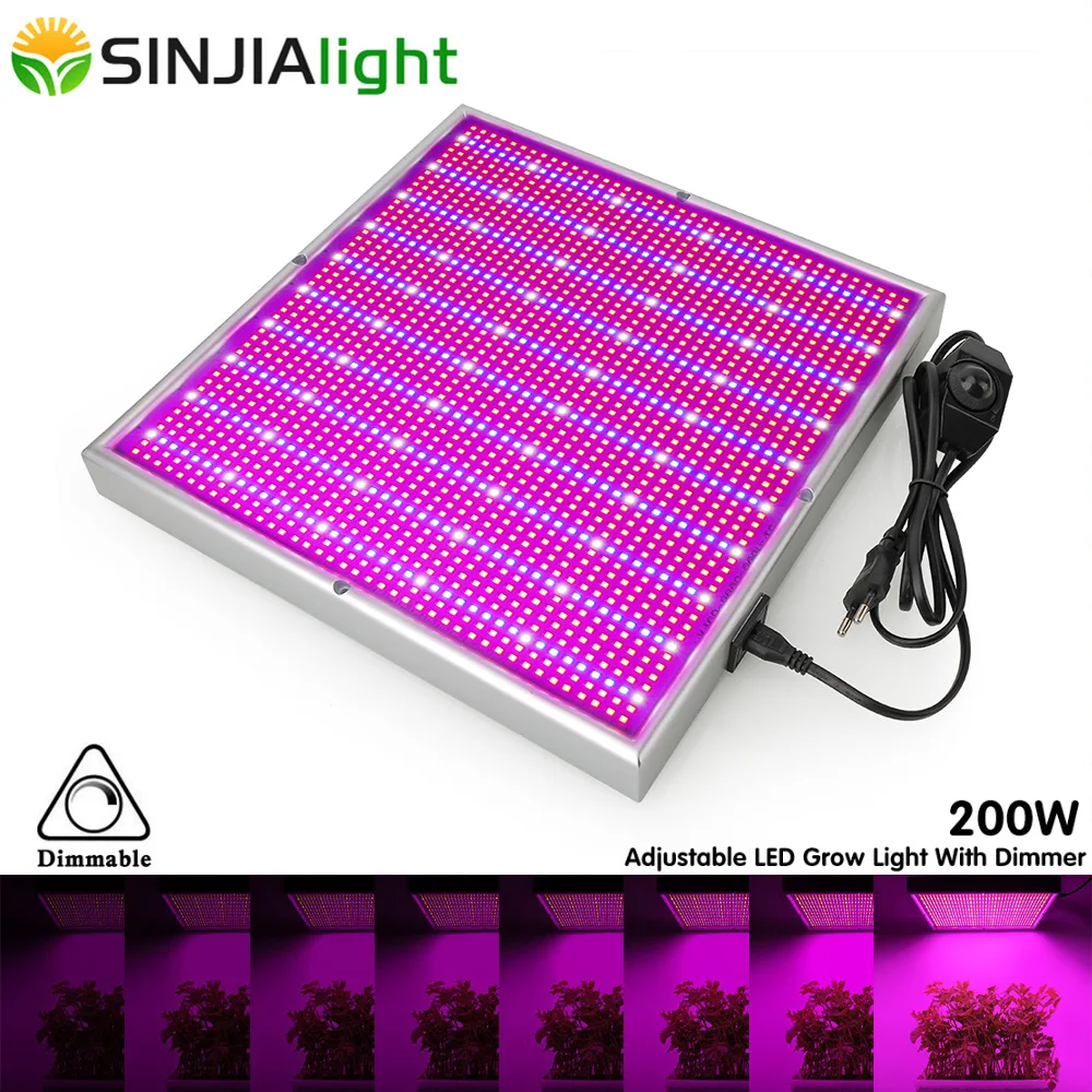 200W LED Grow Light Dimmable Full Spectrum 2000LEDs Growing Phyto Lamp
