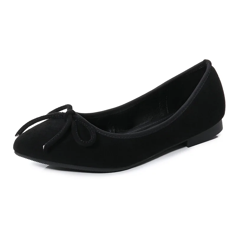 

Pointed Toe Solid Fashion Women Basic Low Heel Pumps Buckle With Shallow Slip-On Single Shoes Casual Flock Ladies Pumps