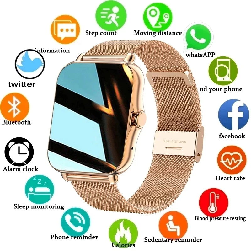 2021 New Color Screen Smart watch Ladies men Full touch fitness tracker Blood pressure smart clock ladies Smart Watch Women Gift