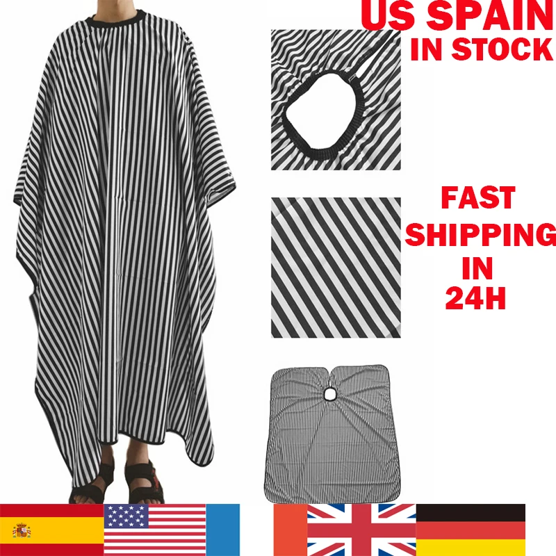 Adult Striped Haircut Cloth Long Haircut Apron Perm Dye Hair Cloth 140x160cm US Spain Fast Shipping