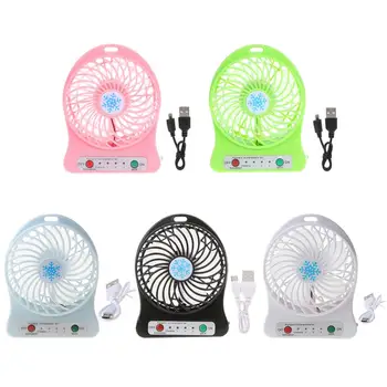 

MEXI HOT SALE Portable LED Light Fan Air Cooler Mini Desk USB Fan Third Wind USB Fan
