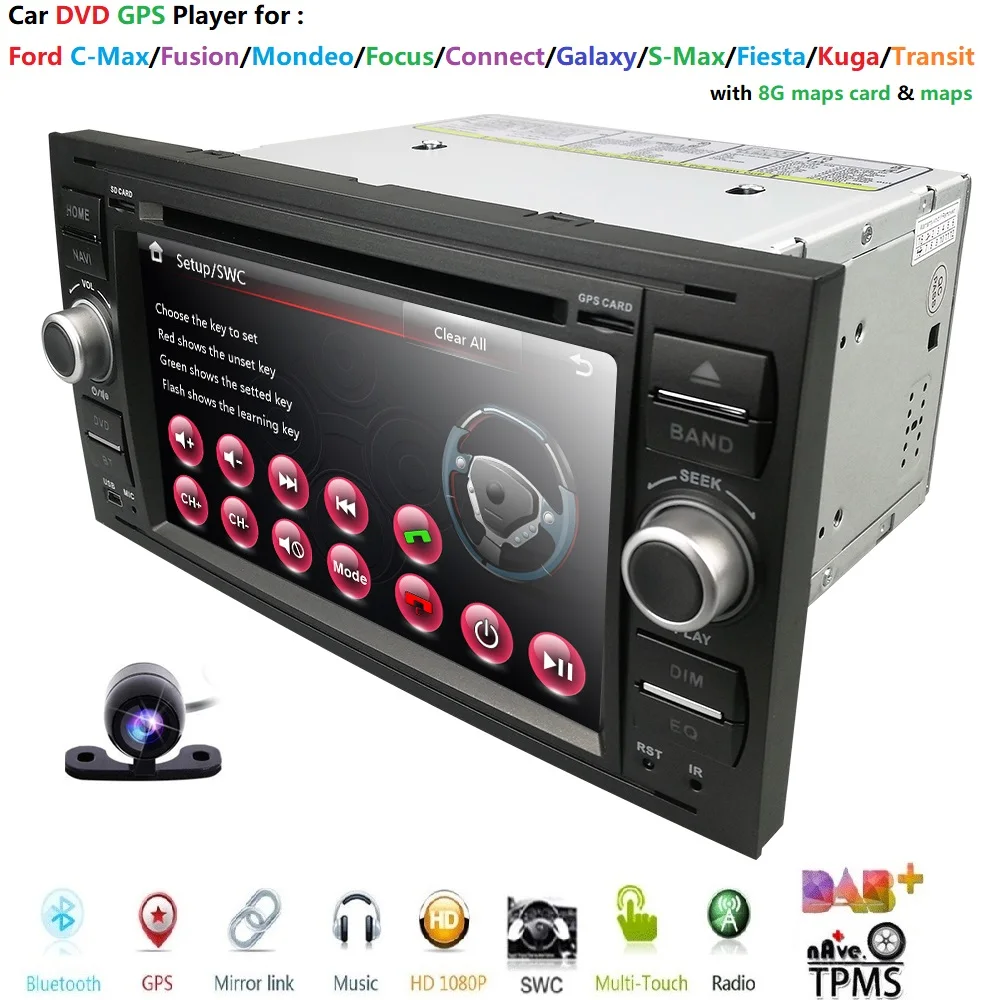 Авторадио Moniceiver DVD плеер GPS BT навигатор для Ford C Max/Connect/Fiesta/Focus/Fusion/Galaxy/Kuga S Max Transit/Mondeo