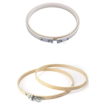 

12x Embroidery Circle Set Hoops Cross Hoop Ring 4Inch & 12Pc Bamboo Cross Stitch Hoops Round Embroidery Hoops Adjustable