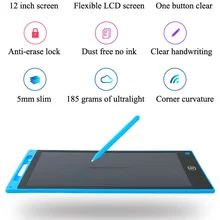 12-дюймовая электронная доска для письма ЖК-дисплей детский Стеганный пуховик доска для рисования беспылевая сумка для дома портативный смарт-маленькая дощатая доска со стирающимися чернилами