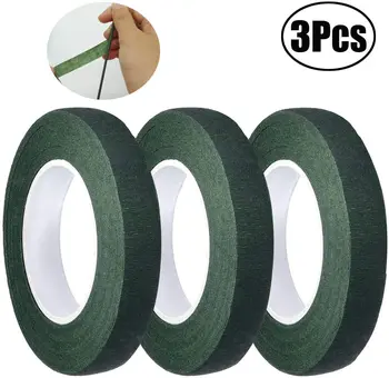 

Lvcky 3 Pack Florist Stem Tape 1/2 Inch x 90 Feet (Dark Green)