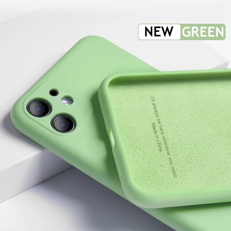 Официальный жидкий силиконовый чехол для iphone 11 Pro MAX 7 8 6 6s Plus X XR XS Max полная защита объектива Новая Обновленная мягкая задняя крышка - Цвет: Light green