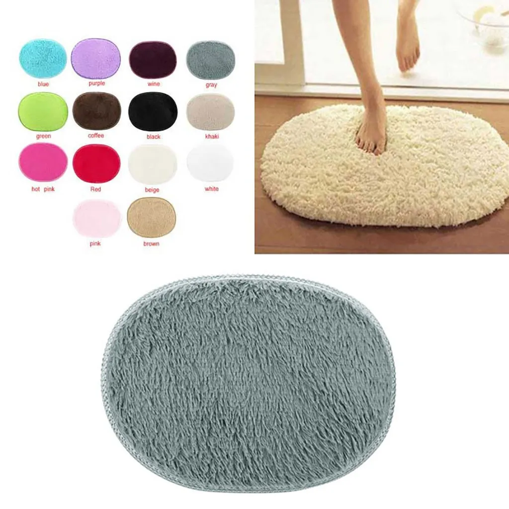 Коврики для ванной комнаты, впитывающий мягкий половик из пены с эффектом памяти, овальные Нескользящие коврики для ванной, однотонный ковер, tapete banheiro