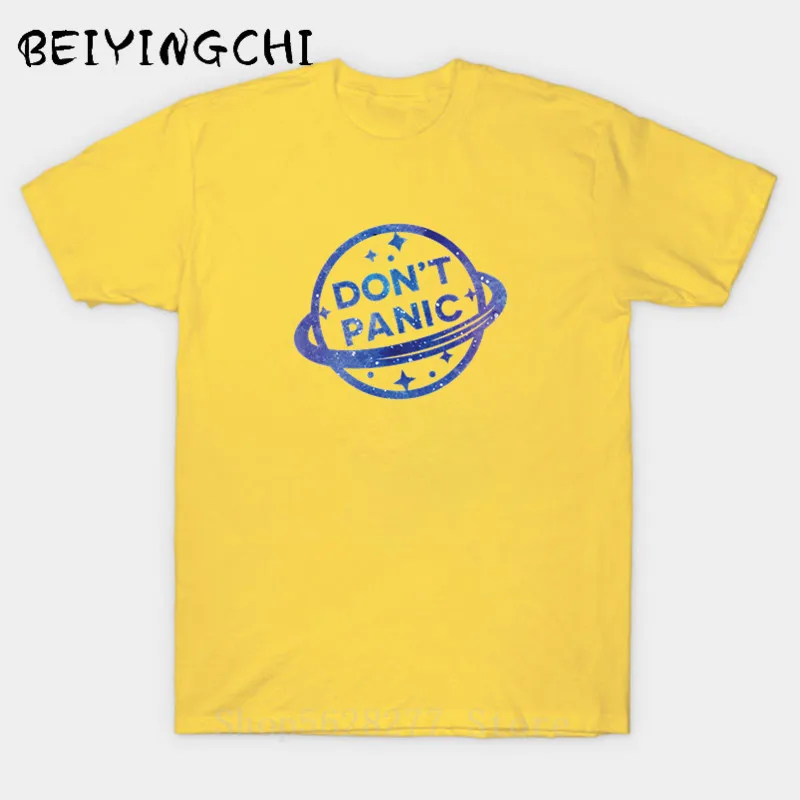 2020 42 Мужская футболка Don't Panic с буквенным принтом Футболка по индивидуальному