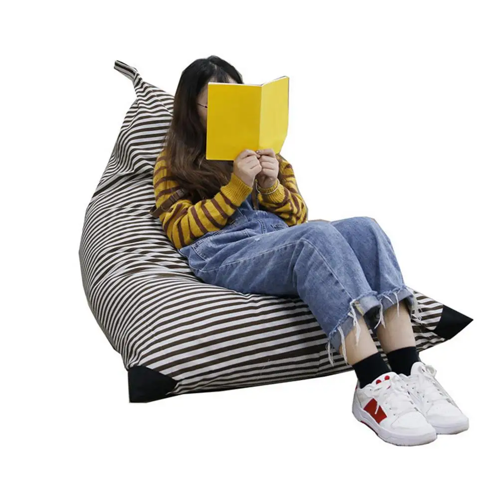 

DIY Triangle Lazy Sofa Cover Storage Bean Bag Creative Chair Cover Machine Washable Beanbag Cover
