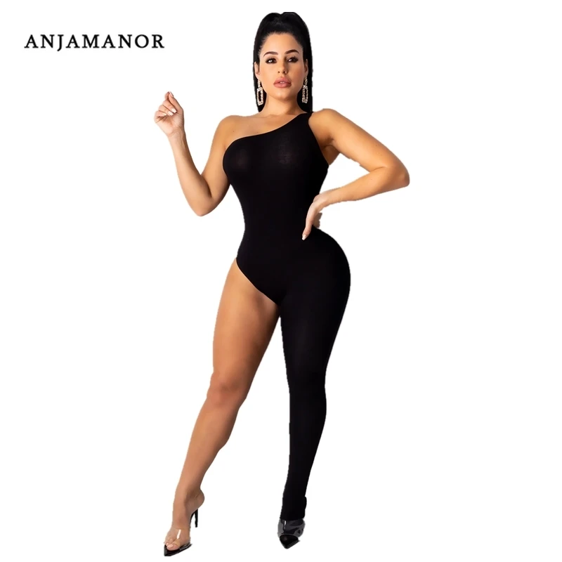 Economici ANJAMANOR Modo Caldo di Un Zampe Bodycon Della Tuta Del Pagliaccetto Delle Donne 2019 Sexy di Andare Fuori Del Randello Del Partito di Un Pezzo Abiti Black Tiger rosa