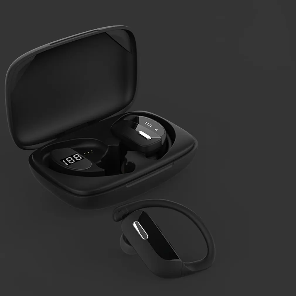 T17 Ear Hanging Type Sports Wireless Headset Black Led Power Display Lossless Noise Reduction Wireless Earphone