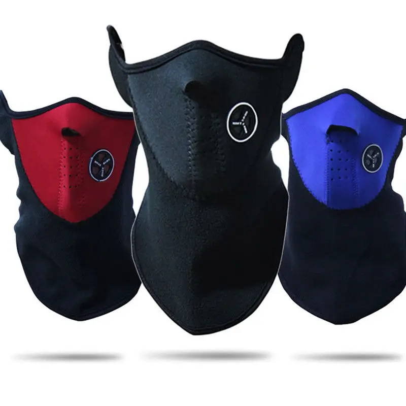 

Outdoor Cycling Fleece Face Mask Winter Warm Half Face Mask Windproof Head Protector Cap Breathable Bicycle Skiing Riding Hat