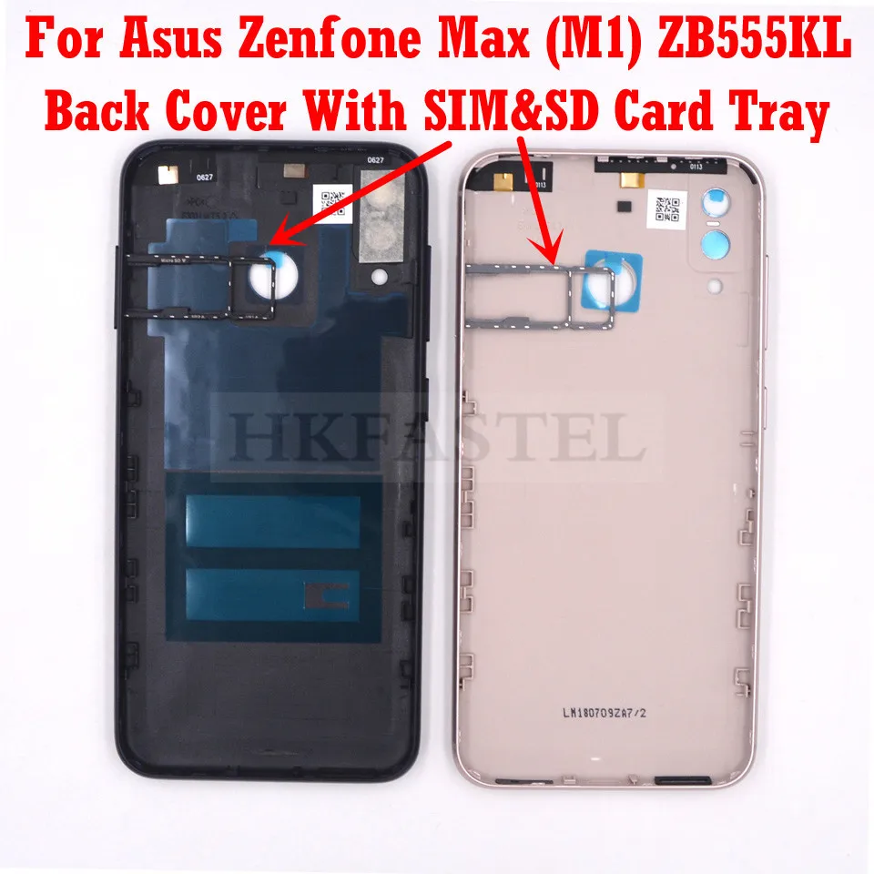 Для Asus Zenfone Max M1 ZB555KL, чехол с задней батарейкой и крышкой для sim-карты, SD карты, кнопка громкости питания+ объектив камеры