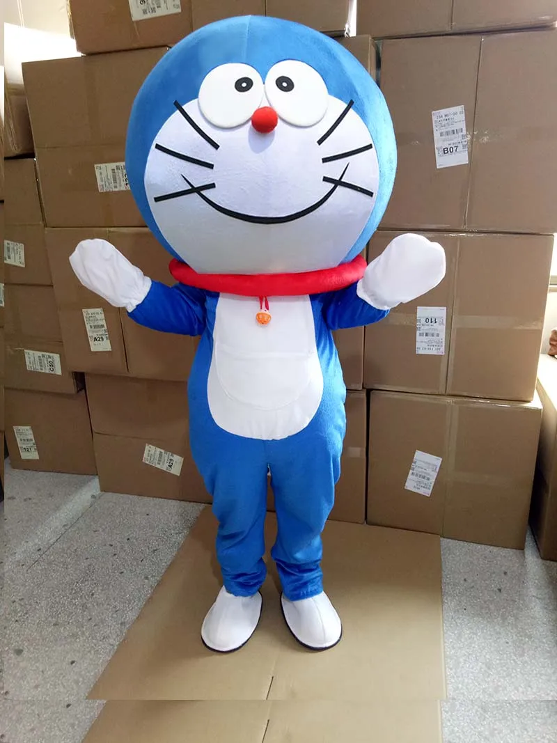 Супер высокое качество Doraemon талисман костюм робот кошка милый Персонаж Аниме Манга талисман костюм взрослый костюм мультфильм талисман костюм