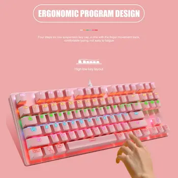 

K550 Green Shaft Mechanical Keypad 87 Keys Gaming Keyboard for Windows XP/7/8/10 M17F