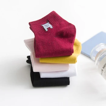 

5 pairs of men and women general new spring and summer fashion breathable multicolor letters cotton socks