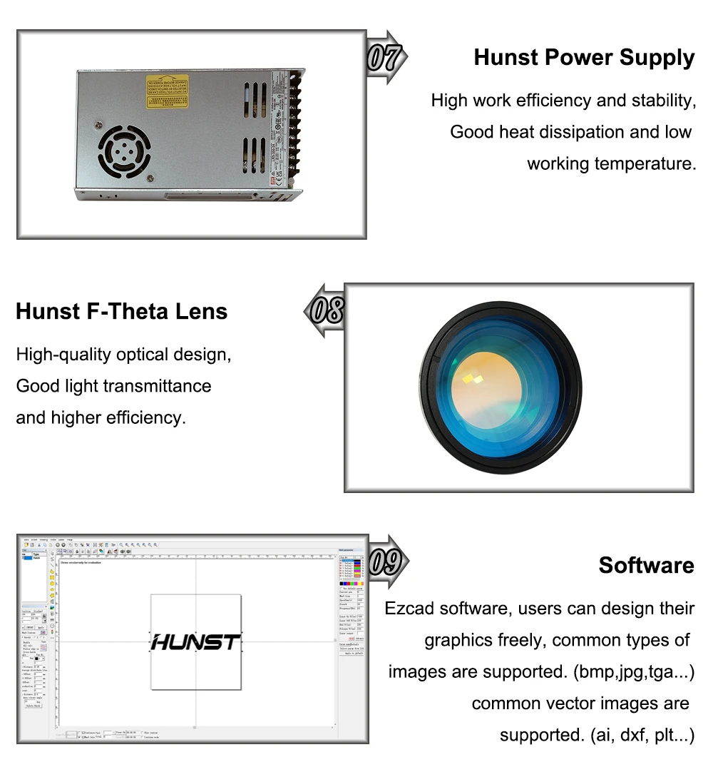 Hunst Metal Laser Marking Machine with JPT Raycus Max Source 20W 30W Foldable Mini Fiber Laser Engraver for DIY Marking Gift Hunst Metal Laser Marking Machine with JPT Raycus Max Source 20W 30W Foldable Mini Fiber Laser Engraver for DIY Marking Gift