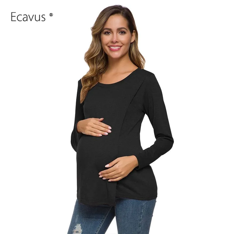 Одежда для беременных кормящих топы Женская одежда s Одежда для кормления блузка женская Свободная Повседневная с длинным рукавом