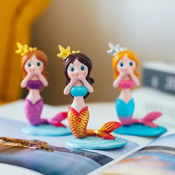 

Mermaid Decoration Cake Decoration Mermaid Desktop Ornament Cake Decor Toy Craft Mermaid For Birthday Party Gathering