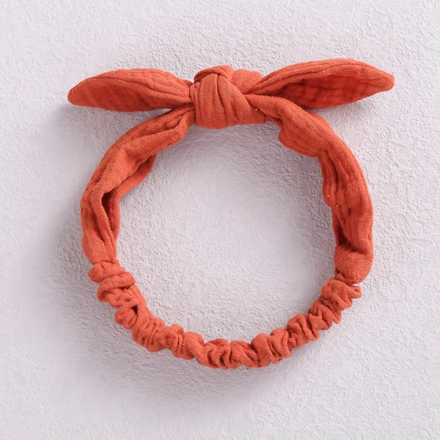 Baby Elastic Hair Bands Girl Headband Cotton Linen Kids Headwear Knot Hair Accessories Toddler Rabbit Ear Turban Playa Ties Soft 2