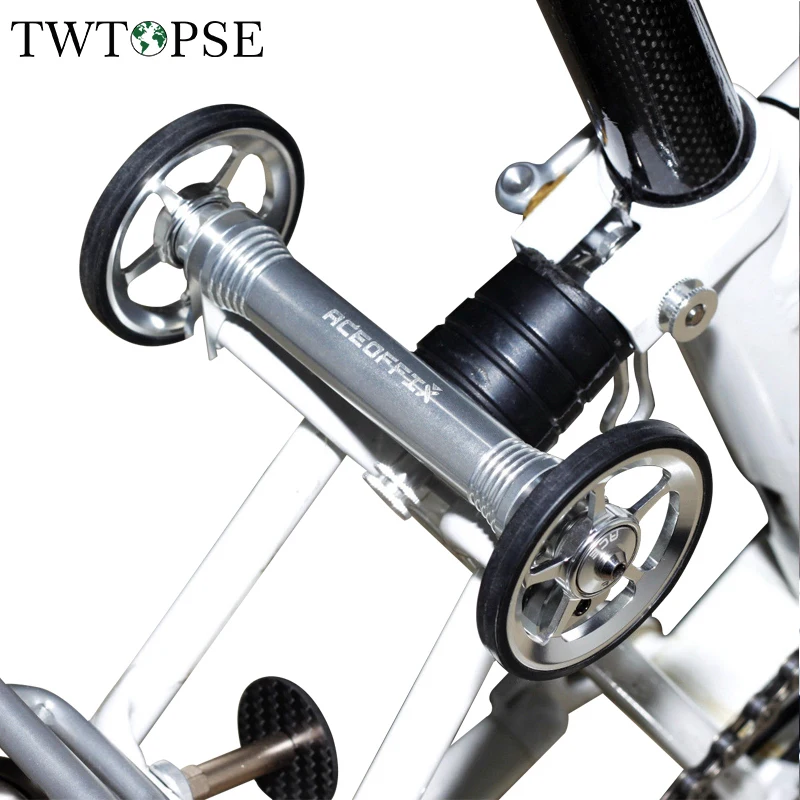 Sliveal Folding Bike Easy Wheel Extender For Brompton Extension Rod Durable Outdoor Sports Telescopic Rod Easy Wheels Extension Accessories