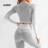 Seamless Women Yoga Set Long Sleeve Top High Waist  Sport Leggings Gym Clothes  Sport Suit short Gym Suit Fitness Sets for Women ► Photo 1/6