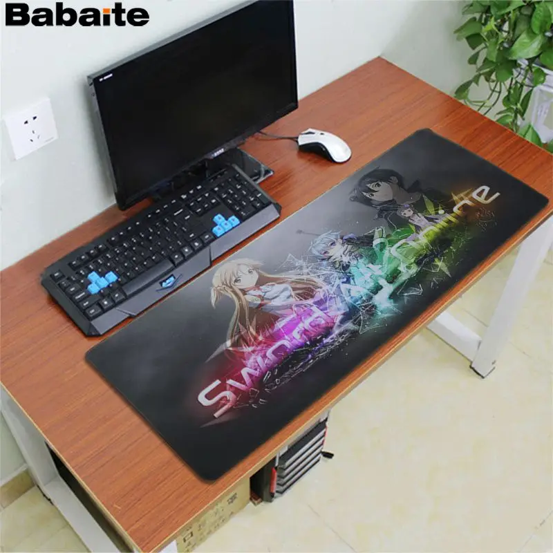 Lock Edge 30x80cm Babaite меч искусство онлайн натуральный резиновый игровой коврик для мыши Настольный резиновый коврик ПК игровой коврик для мыши - Цвет: Lock Edge 30x80cm
