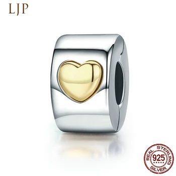 

MYBEBOA 100% 925 Sterling silver Everbling Jewelry Classic Heart Clip fit Original Bracelet Charms Jewelry