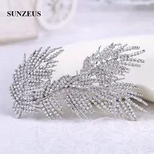 Кристаллы листья свадебные головные уборы серебряные металлические свадебные головные уборы аксессуары