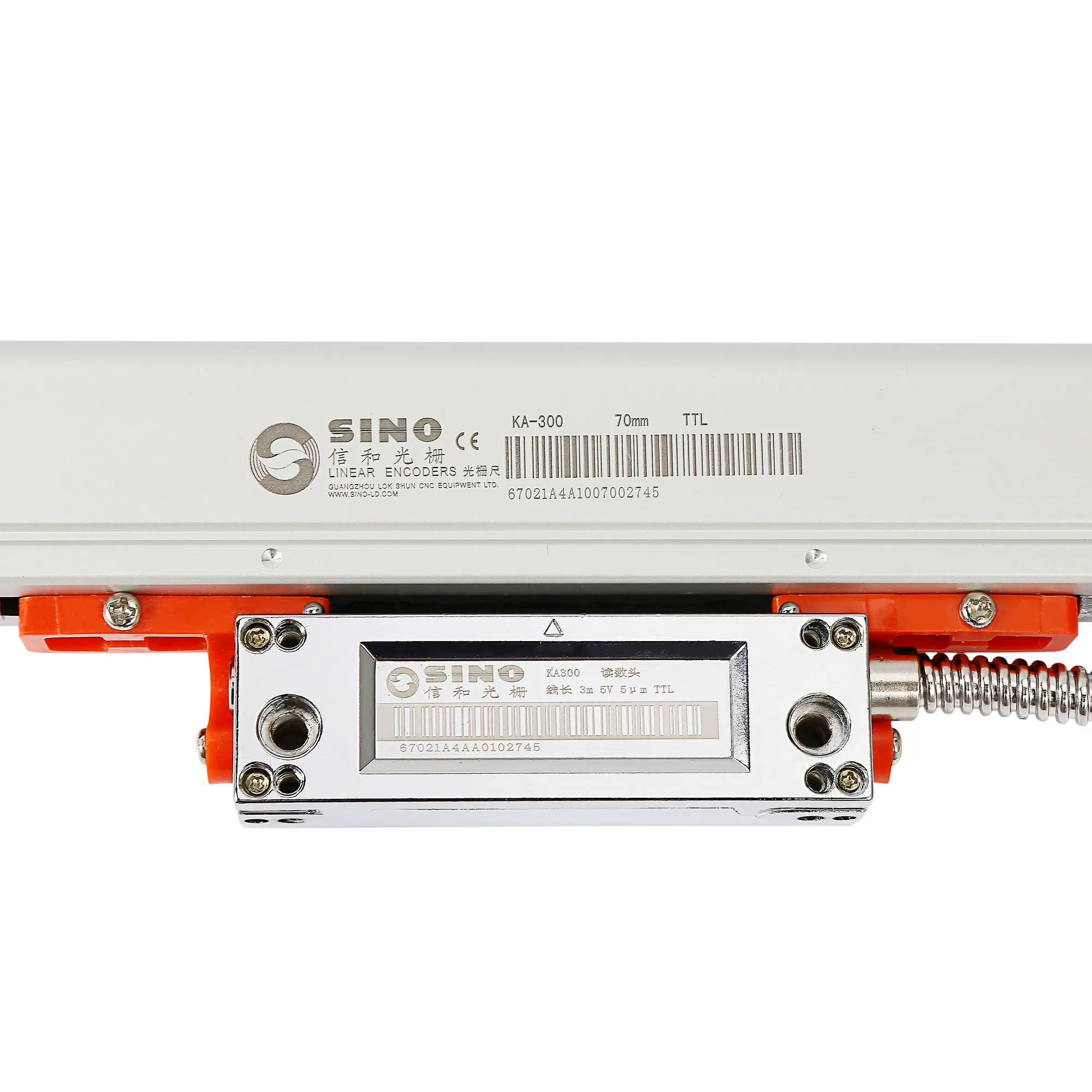 SINO KA-300 DRO 선형 유리 스케일 KA300 70mm 120mm 170mm 220mm 270mm 0.005mm 선반 밀용 광학 격자 눈금자 인코더 라인