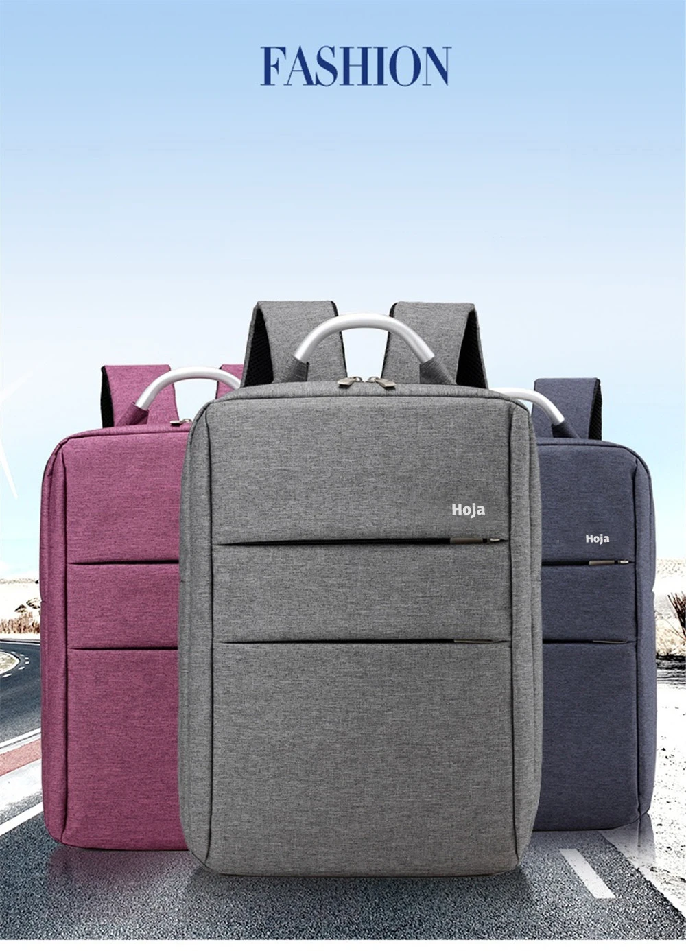 Модный мужской рюкзак с двойной молнией, мужской деловой рюкзак для ноутбука, вместительный рюкзак с металлической ручкой