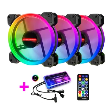 

RGB Cooling Fan Pc Case Mute Fan Computer Radiator Cooler Cooling LED Light 5v Controller Quiet Heatsink