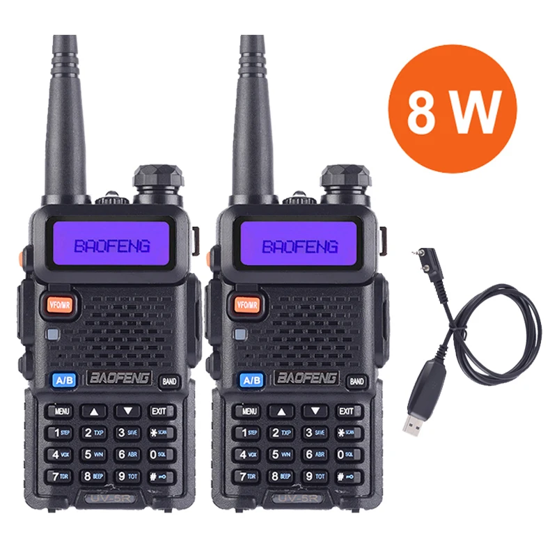 Add 1pc Mic Speaker 2 шт. Baofeng UV 5R Ture 8 Вт Высокая мощная рация 8 Вт CB Ham портативное радио двухстороннее радио 10 км большой диапазон Pofung UV-5R - Цвет: Add 1pc Mic Speaker