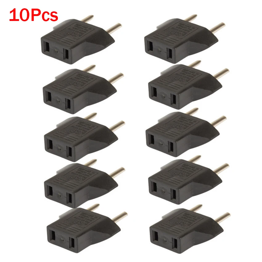 10PCS US USA to EU Euro Europe AC Power Plug Converter Travel Adapter Charger | Мобильные телефоны и аксессуары