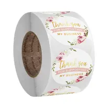

1.5 Inch Thank You for Supporting My Small Business Floral Label Seals Sticker 500pcs/roll for Handmade Envelope Decor Stickers