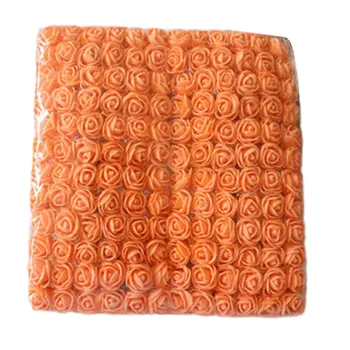 

144 Pieces Roses With Yarn Can DIY Plastic Flowers Bridal Bouquets Garland Materials Artificial Flowers