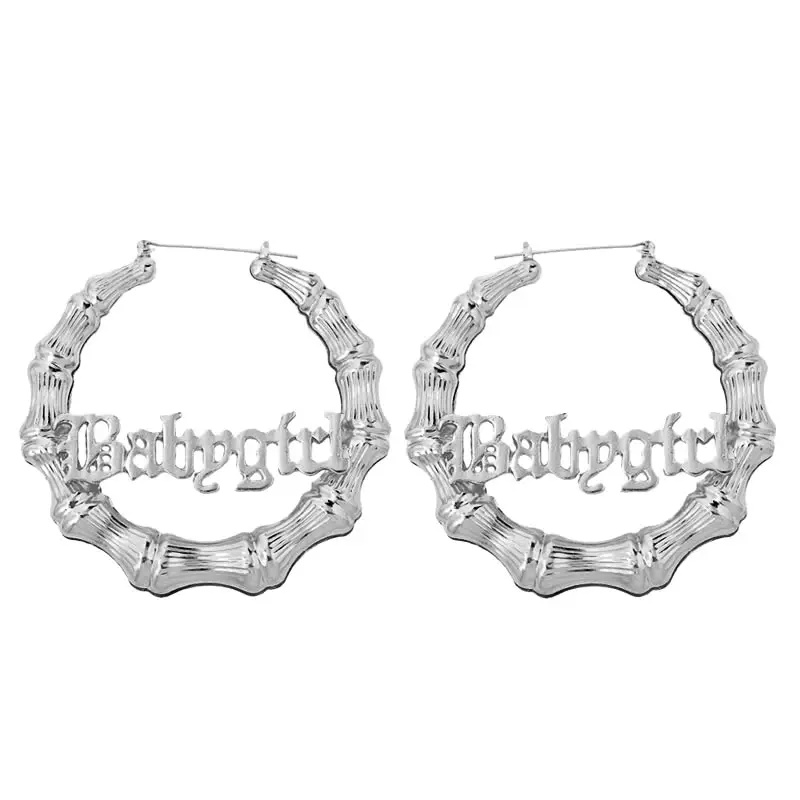 Boucles D'oreilles Cerceau évider Bambou - Alliage Galvanisé - 7 à 9 Cm - Style Urbain Et Léger - Pour Femme