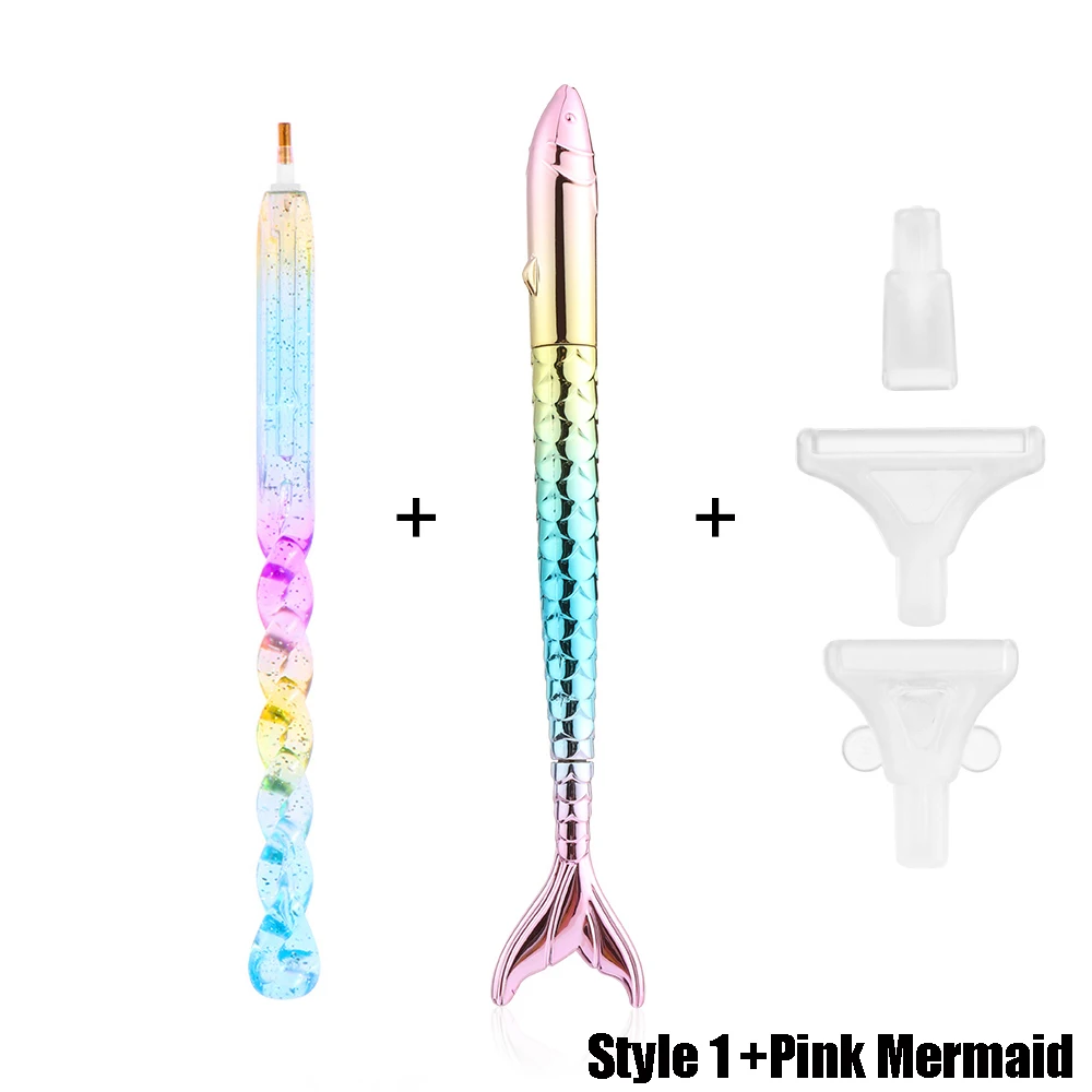 Pink Mermaid 1 набор 5D алмазная ручка для вышивания Русалочка инструмент для вышивки крестиком для рукоделия аксессуары для рукоделия - Цвет: Pink Mermaid