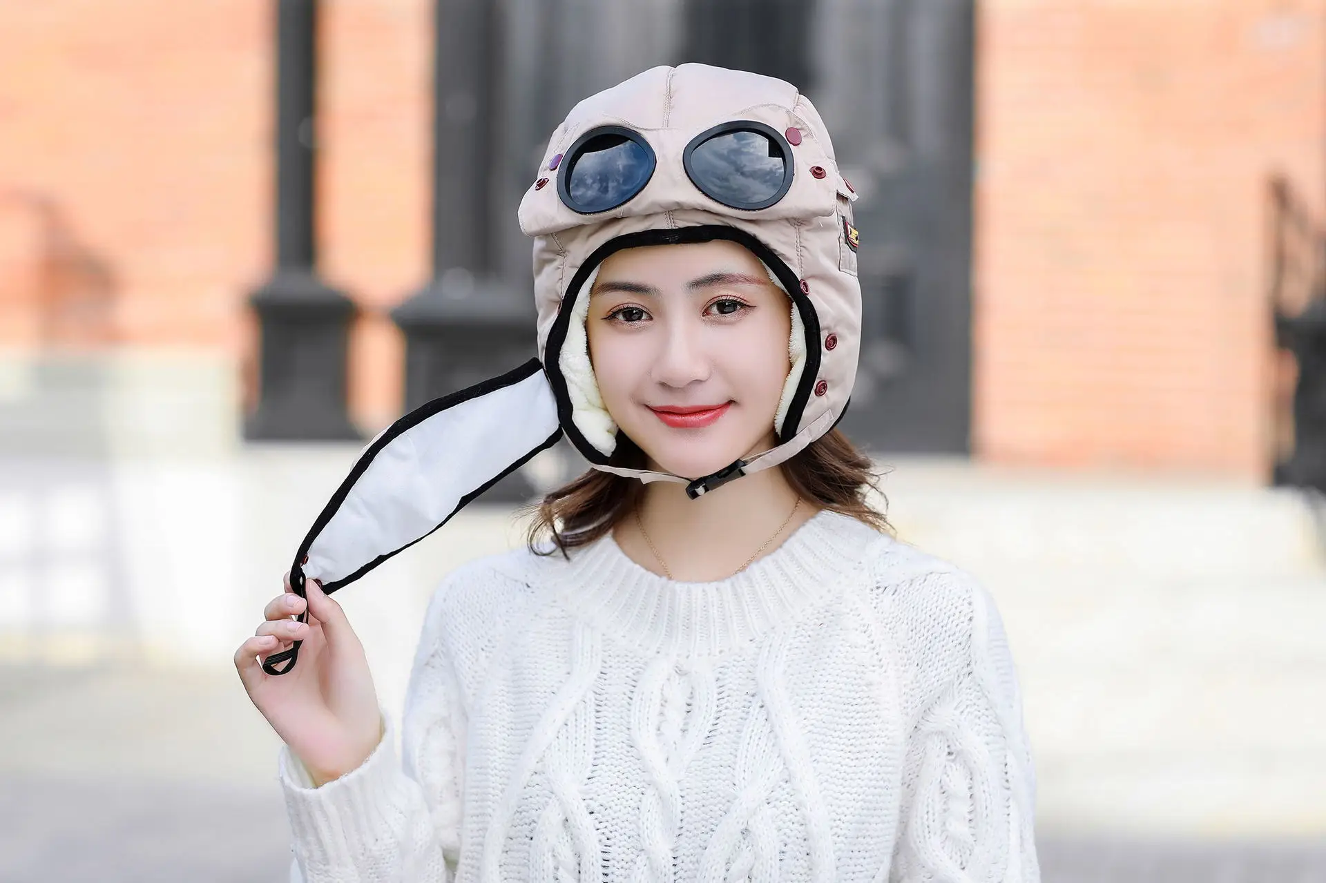Winter Hats for Women Skiing Thermal Hat Fishing Cycling Hiking Caps Outdoor Glasses Mask Motorcycle Caps Women Cap for Cold