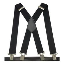 Plus Size 50mm Wide Men Suspenders High Elastic Adjustable 4 Strong Clips Suspender Heavy Duty X Back Trousers Braces 5 Colors