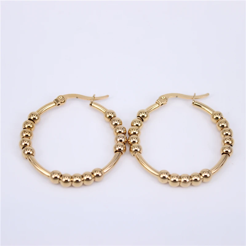 diameter 30mm Новые дизайнерские серьги-кольца для женщин золотистого цвета из нержавеющей стали в стиле панк, круглые серьги-кольца, вечерние серьги, подарок, LH766 - Окраска металла: diameter 30mm