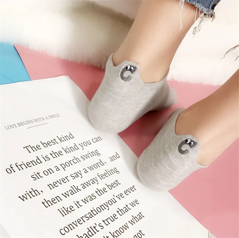 Модные женские носки, 5 пар забавные Женские носочки в стиле Харадзюку, короткие носки SQ01